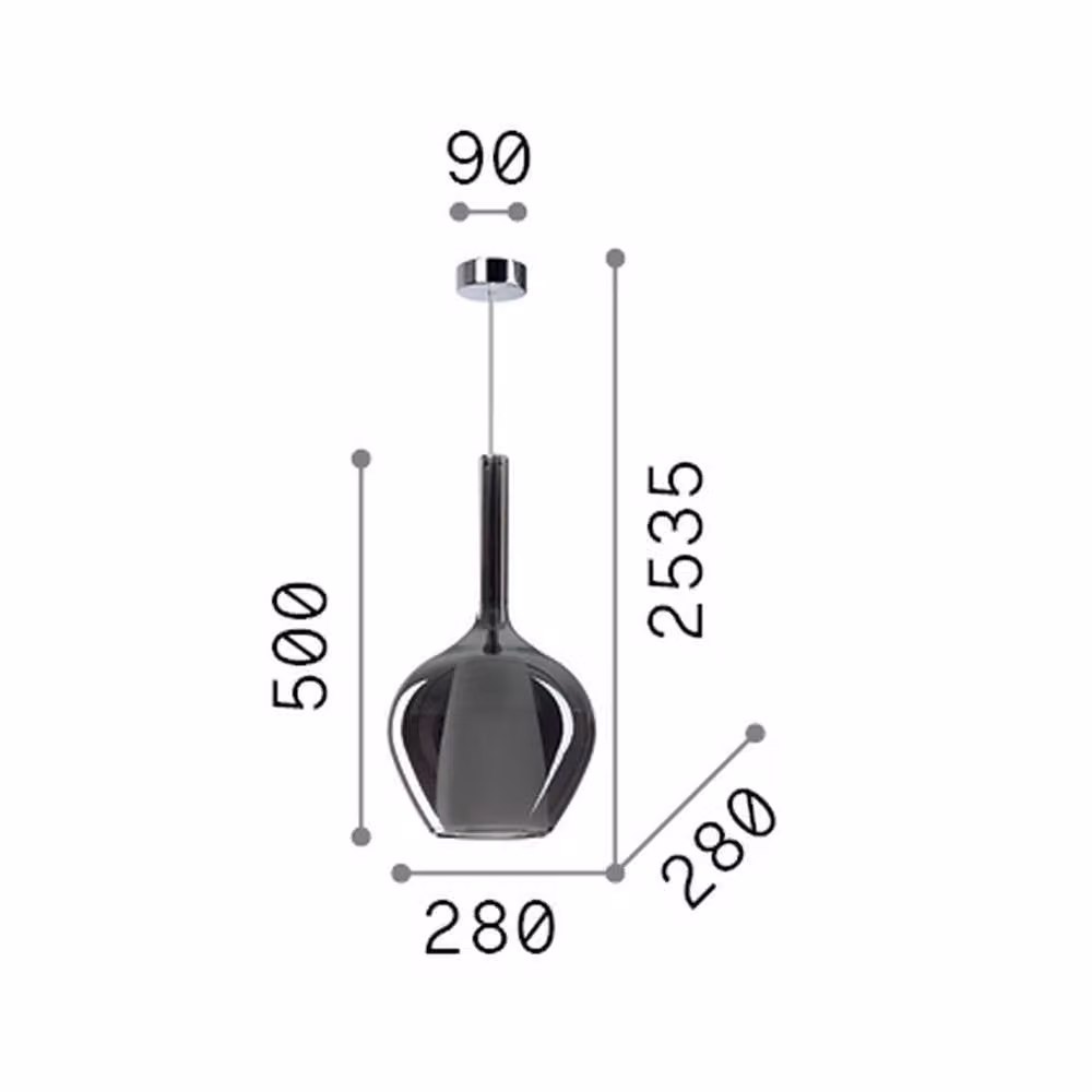 Netlighting Kalique I Copper Dome Pendant Ceiling Light with Transparent Glass, Diameter: 28 cm, E27 – 2