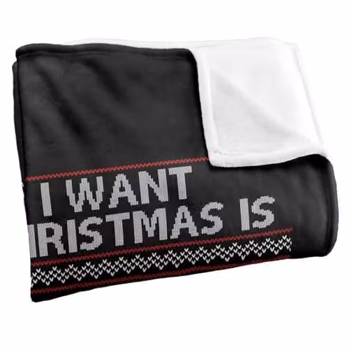 LOGOVISION The Vampire Diaries All I Want For Christmas Is Stefan Salvatore Super Soft Silky Touch Fleece Throw Blanket, W: 91 cm, D: 147 cm – 2