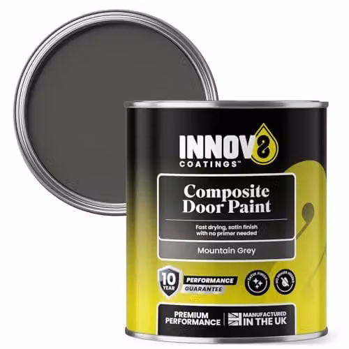 Innov8 Coatings Composite Exterior Door Paint in Mountain Grey, Satin Finish, 0.75 l