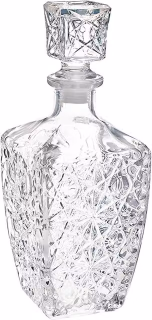 Bormioli Rocco Geometric Glass Decanter with Stopper, Transparent, 0.78 l