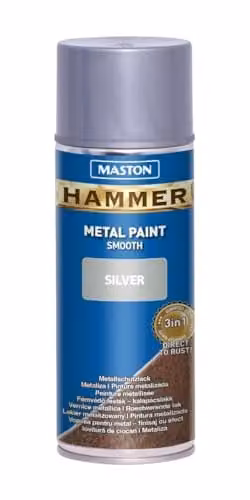 Maston Hammer Smooth Spray Paint in Silver, 400ml