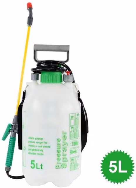 FLAVORA 5L Manual Knapsack Pressure Sprayer in White and Green