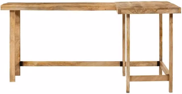 Berkfield Home Beautiful Writing Desk in Brown Solid Mango Wood W/D/H: 165 x 110 x 75 cm