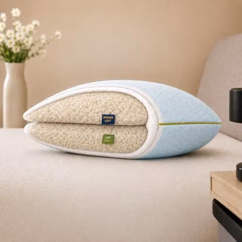 Brightr Sleep Stella Hybrid Cooling Memory Foam Pillow in White for Side, Back and Stomach Sleepers – 1