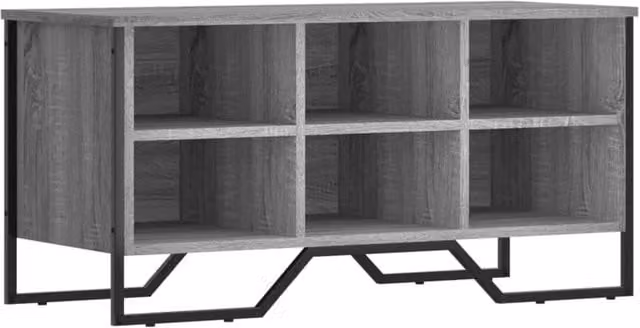 Berkfield Home Grey Sonoma Shoe Cabinet with Integrated Seat, W/D/H: 90 x 38 x 45.5 cm