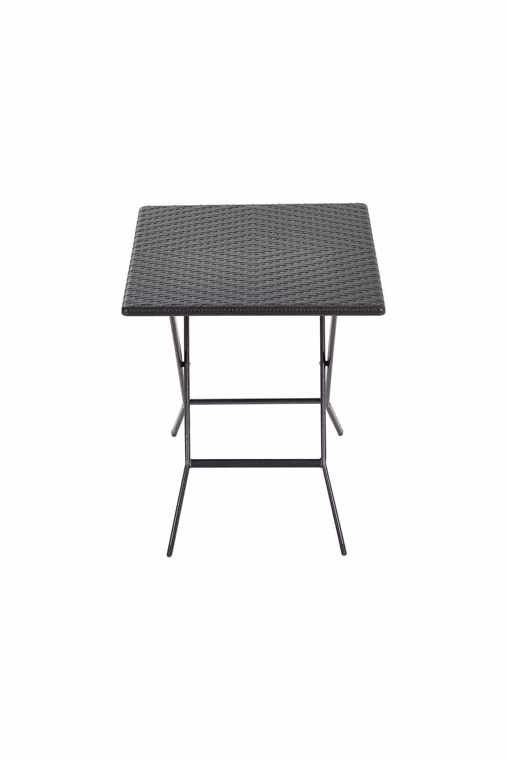 Garden Sanctuary Square Folding Outdoor Rattan Bistro Dining Table in Black – 3