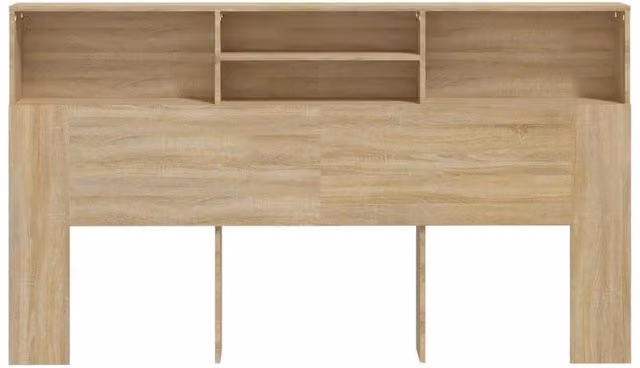 Berkfield Home Headboard Cabinet in Sonoma Oak and Beige, W/D/H: 180 x 19 x 103.5 cm – 1