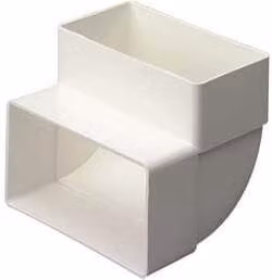 Monsoon White Rectangular Ventilation Duct Vertical Elbow Bend W/D: 110 x 54 mm