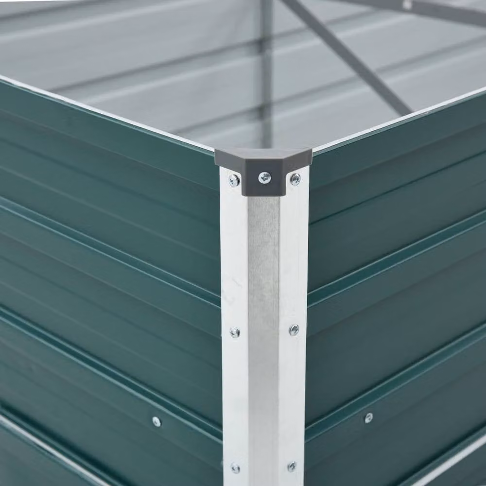 Berkfield Home Garden Raised Bed in Green Galvanised Steel, W: 600 cm, D: 80 cm, H: 45 cm – 4