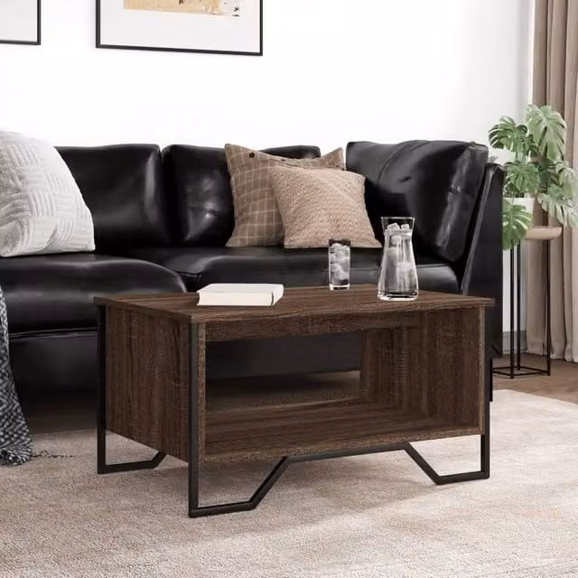 Berkfield Home Durable Brown Oak Coffee Table, W: 75 cm, D: 51 cm, H: 40 cm – 1