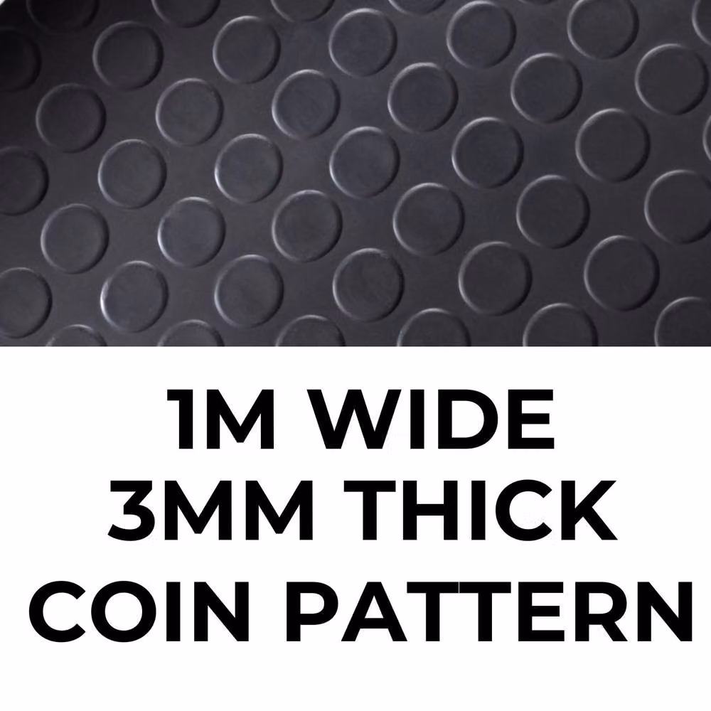 Ark Mat Black Rubber Geometric Flooring Matting W: 100 cm, L: 1000 cm, H: 0.3 cm – 2