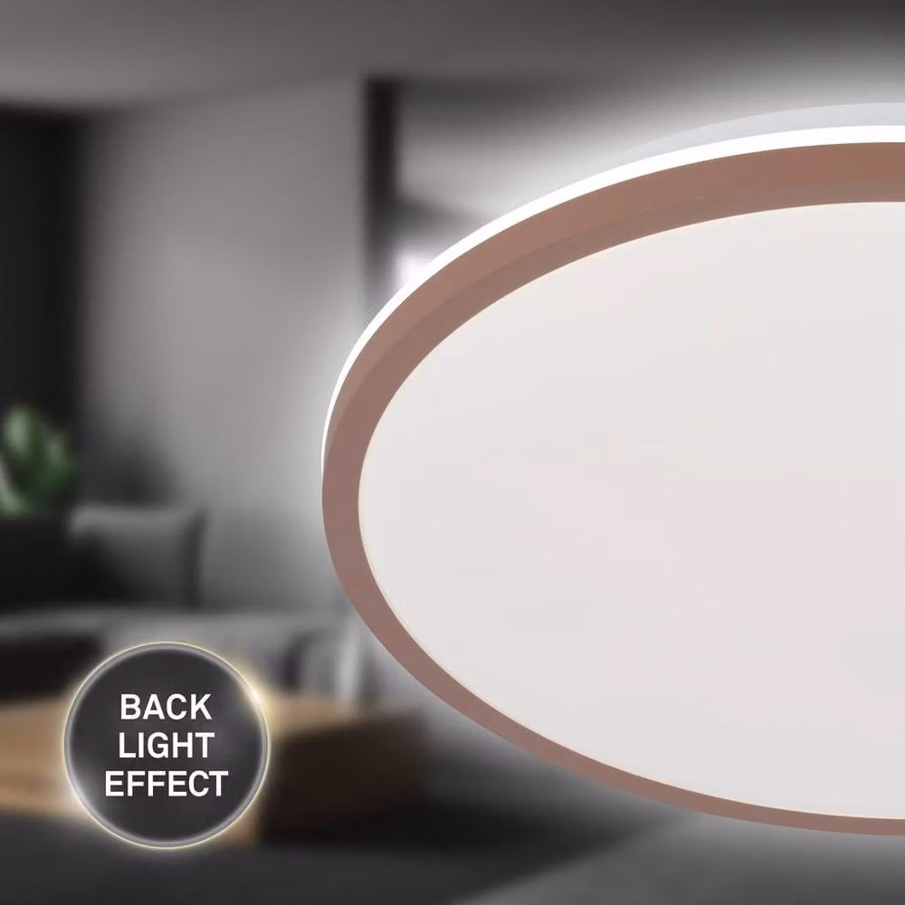 Briloner LED Ceiling Light in Umbrasand Brown, 15W, 1500lm, W/D/H: 28 x 28 x 4.2 cm – 3