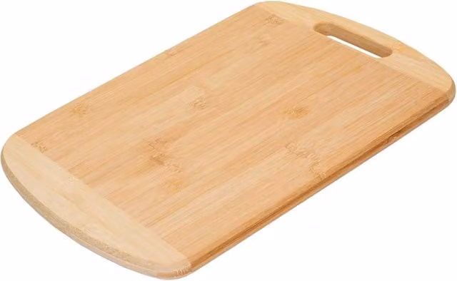 Nordara Large Bamboo Wooden Cutting Board in Natural Brown, W: 36 cm, D: 26 cm, H: 1.8 cm