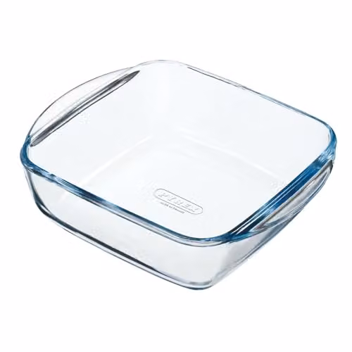Pyrex Prepware Square Glass Dish, Transparent, W: 20 cm, D: 17 cm, H: 1 cm