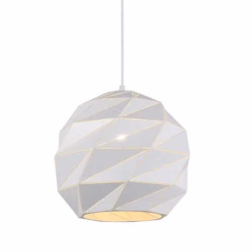 Netlighting Modern White Suspended Pendant Light with E27 Bulb Socket