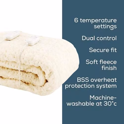 Beurer Komfort Dual Heated Mattress Cover, White, W: 180 cm, D: 200 cm – 4