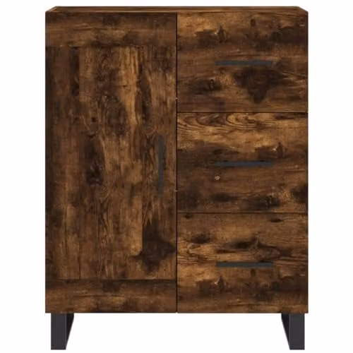 vidaXL Modern Highboard in Smoked Oak, Brown Engineered Wood with Hinged Doors and Internal Shelves, W/D/H: 69.5 x 34 x 180 cm – 4