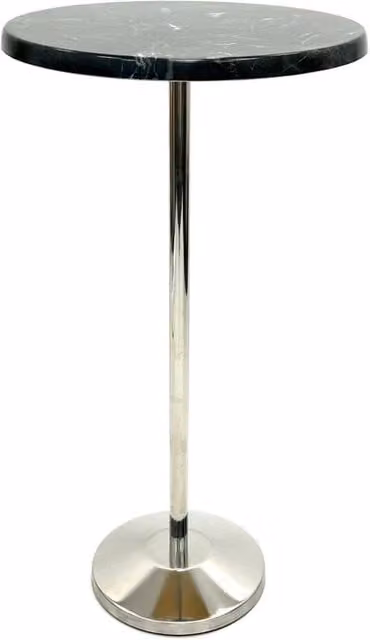 PAWNORA Modern High Table with Glossy Black Marble Stone Top – 1