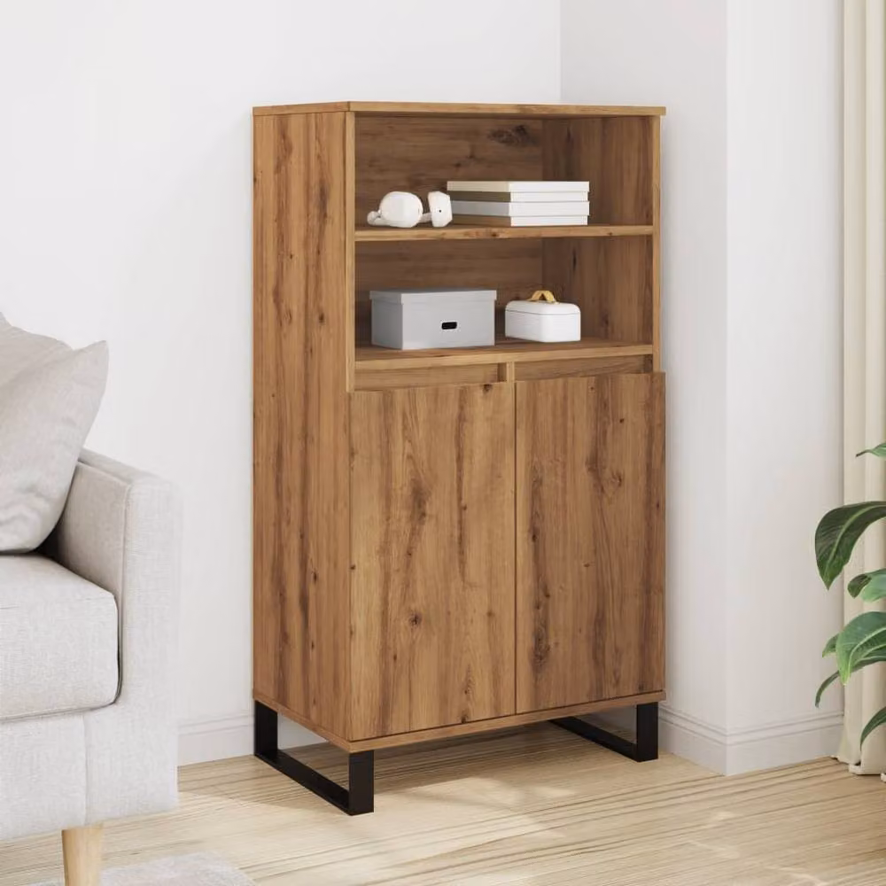 Berkfield Home Artisan Oak Highboard in Brown, W/D/H: 60 x 36 x 110 cm – 2