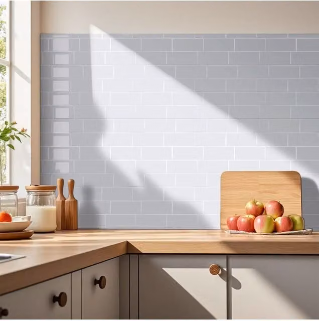 Living and Home 10-Piece White 3D Subway Self-Adhesive Wall Tile Stickers