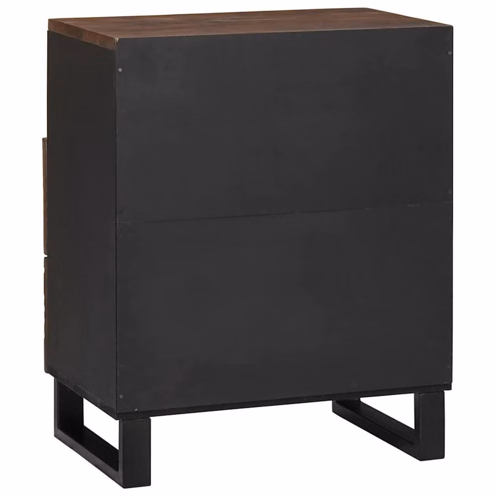 Berkfield Home Modern Bedside Cabinet in Brown Walnut Wood, W/D/H: 50 x 33 x 60 cm – 3