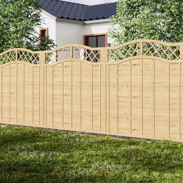 Lifeideas Opaque Wooden Garden Fence Panel, Yellow, Height: 180 cm