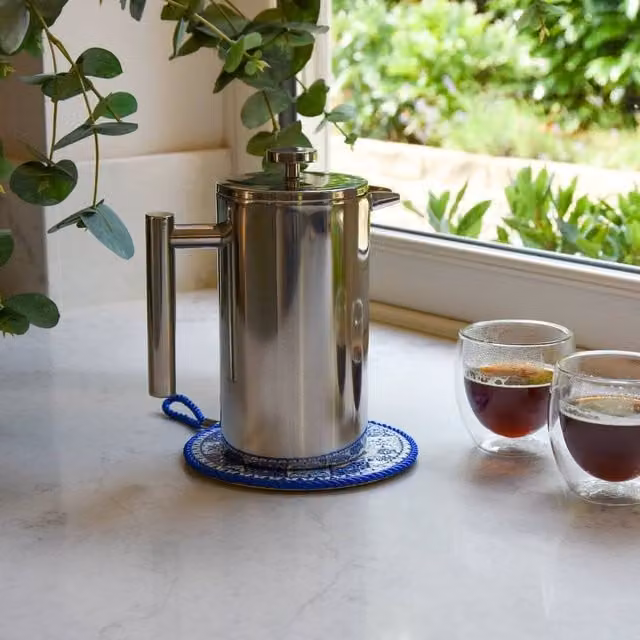 Madison & Mayfair Stainless Steel Cafetière in Metallic Silver