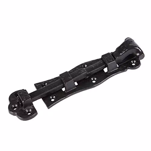 Hammer and Tongs Straight Antique Fish Tail Surface Bolt in Matt Black Iron