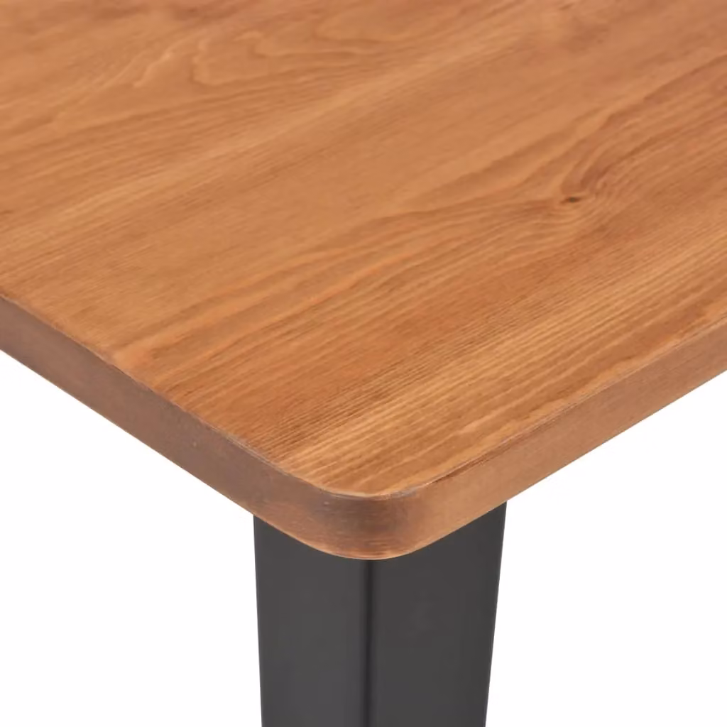 Berkfield Home Bar Table in Black, Solid Pine Wood and Steel, W/D/H: 60 x 60 x 108 cm – 3