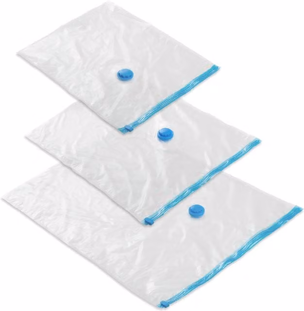 tectake Vacuum Storage Bags, 20 Pack, Various Sizes, Transparent and White