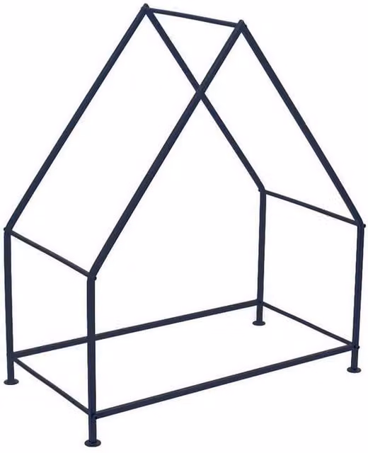 Lemon Pavilion Iron Log Holder, Black, W: 56 cm, D: 31.5 cm, H: 65 cm – 1
