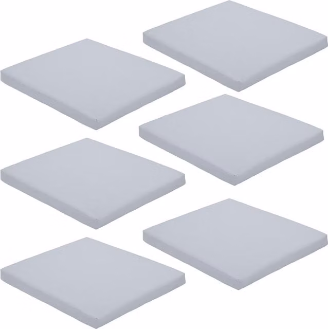 Gardenista Grey Water-Repellent Outdoor Garden Chair Seat Pad, Pack of 6, W: 44 cm x D: 44 cm x H: 44 cm