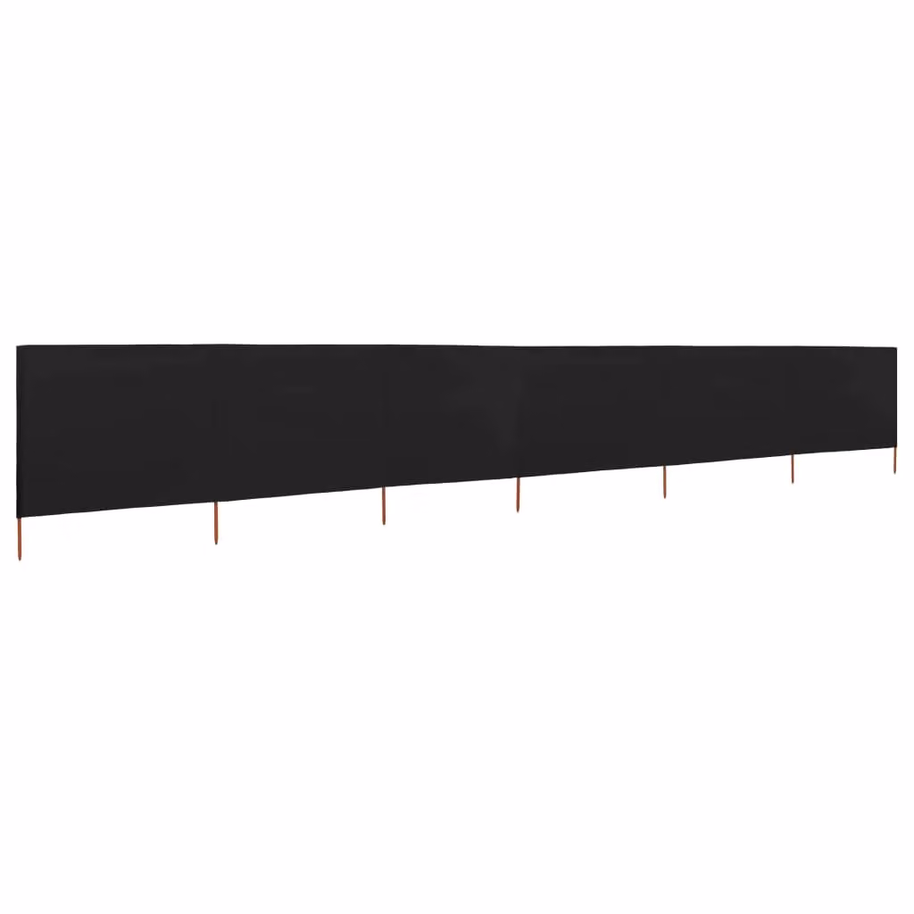 Berkfield Home 6-Panel Fabric Wind Screen Paravent, Black, W: 800 cm, H: 120 cm – 2