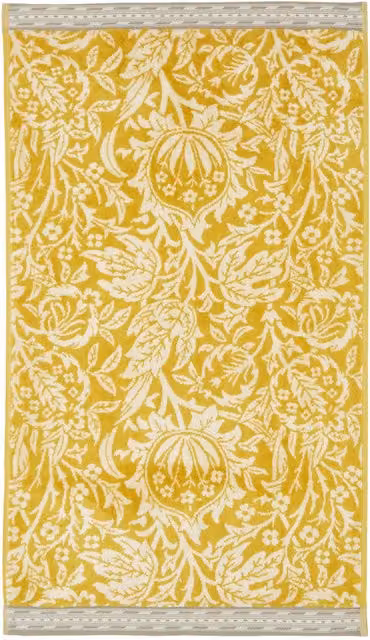 Morris & Co Elmcote Floral Cotton Bath Towel in Yellow