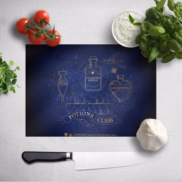Zavvi Harry Potter Potions Class Rectangular Chopping Board, Multicolour and Blue