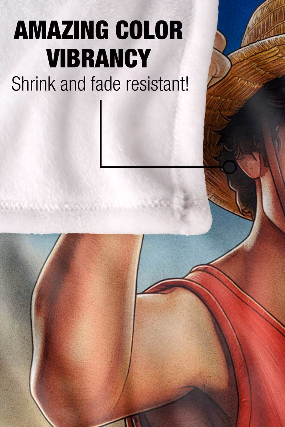 Netflix One Piece Luffy Fist Pump Silky Touch Soft Fleece Throw Blanket, Multicolour, W/D/H: 152 x 127 cm – 4