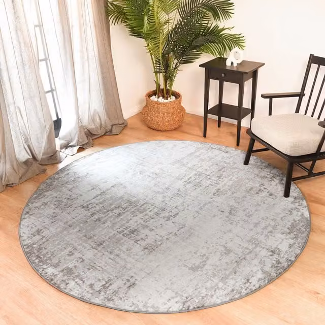 Livabliss Roma Abstract Modern Marble Rug in Mid Grey, Blue and Brown, W: 160 cm, D: 215 cm