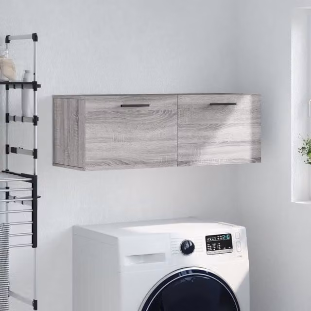 Berkfield Home Grey Sonoma Wall Cabinet, W: 100 cm, D: 36.5 cm, H: 35 cm – 1