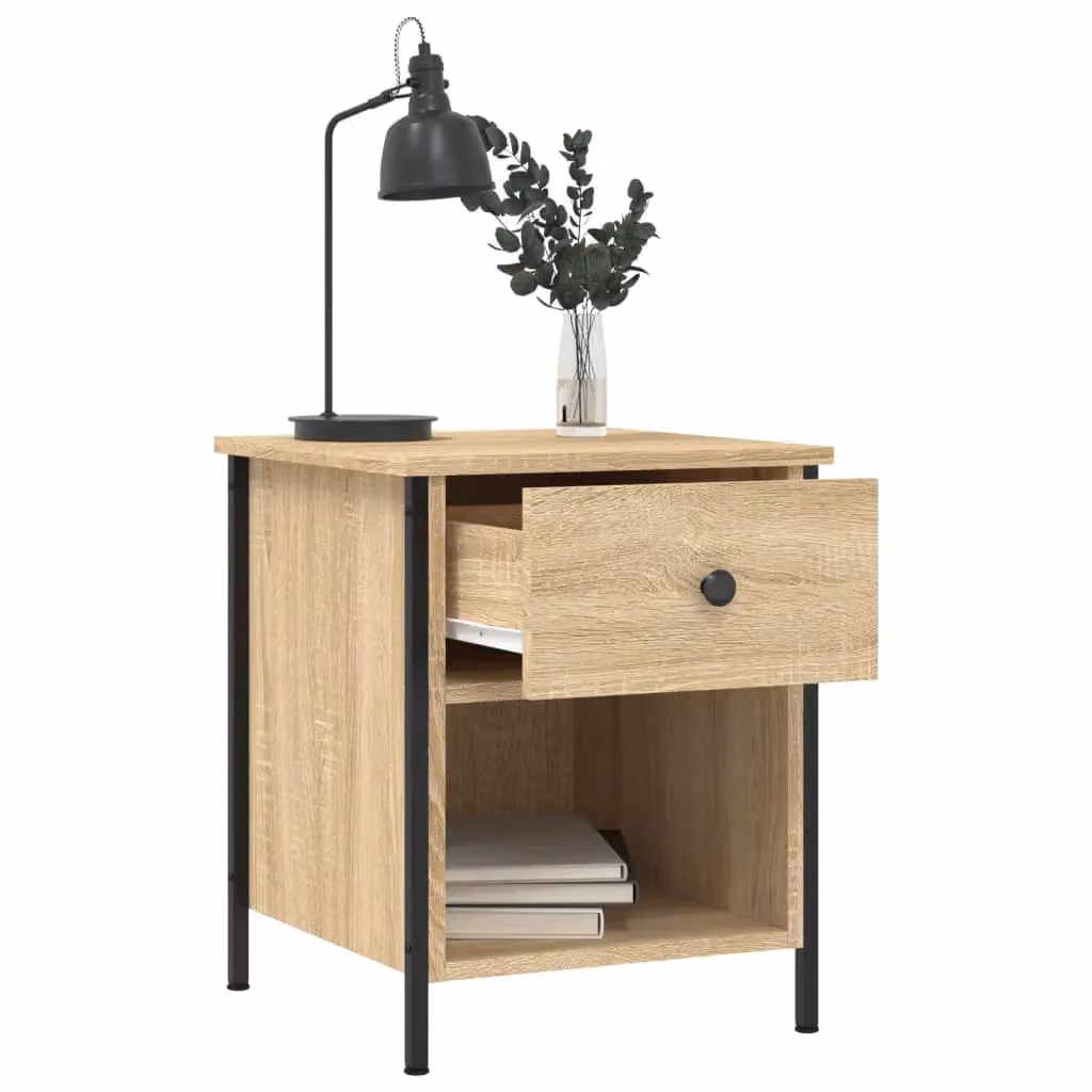 Berkfield Home Set of 2 Sonoma Oak Bedside Cabinets in Brown, W/D/H: 40 x 42 x 50 cm – 4