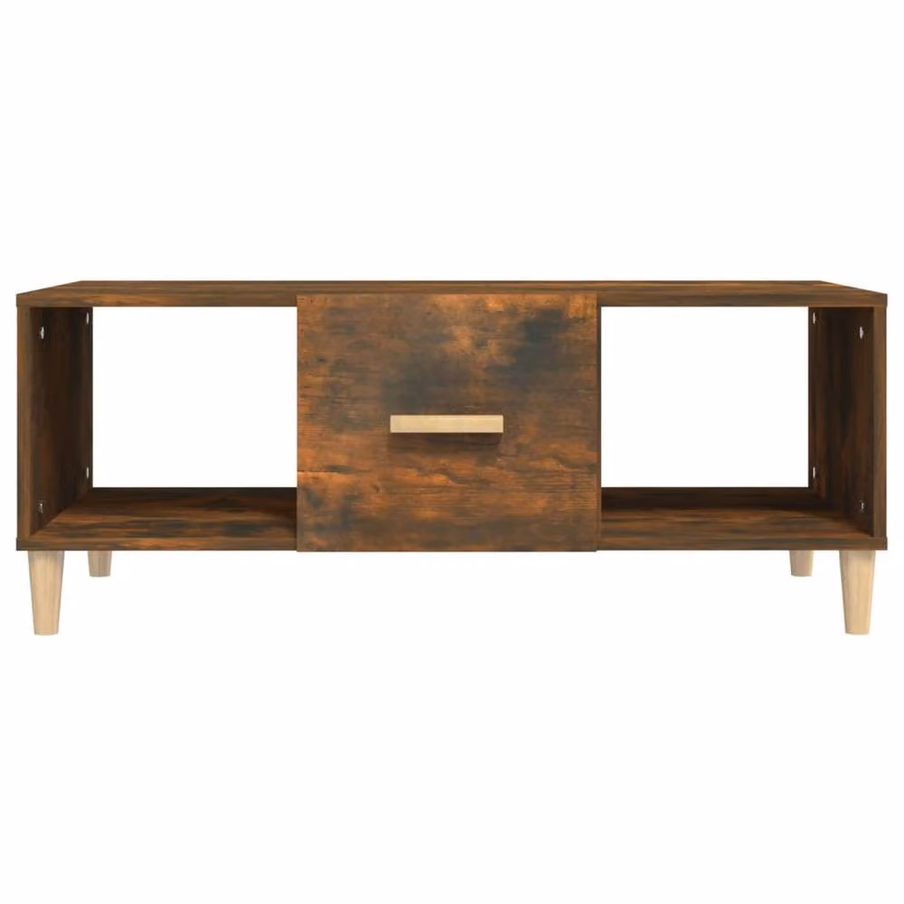 Berkfield Home Smoked Oak Coffee Table in Brown, W/D/H: 102 x 50 x 40 cm – 3