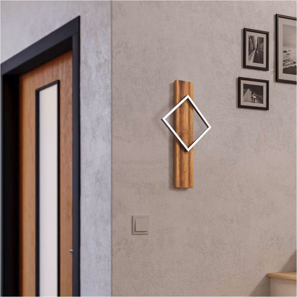 Loops 2 Pack Stylish LED Wall Lights in Black and Brown for Rustic Decor – 2