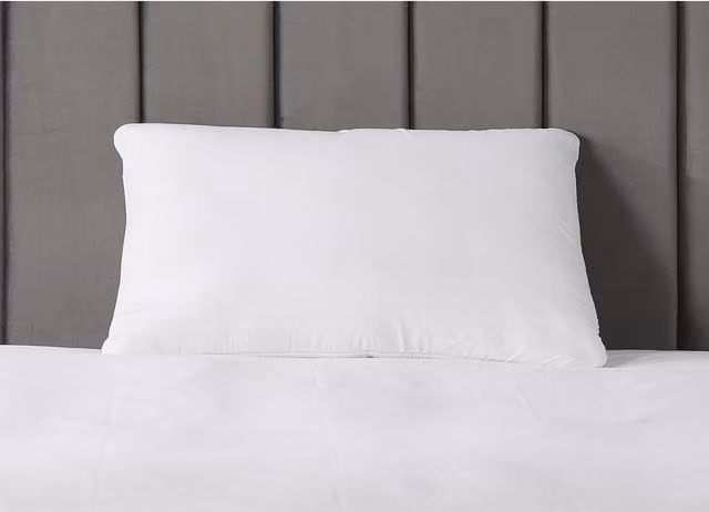 Downland Pack of 2 White Memory Foam and Hollow Fibre Shell Pillows for Adults