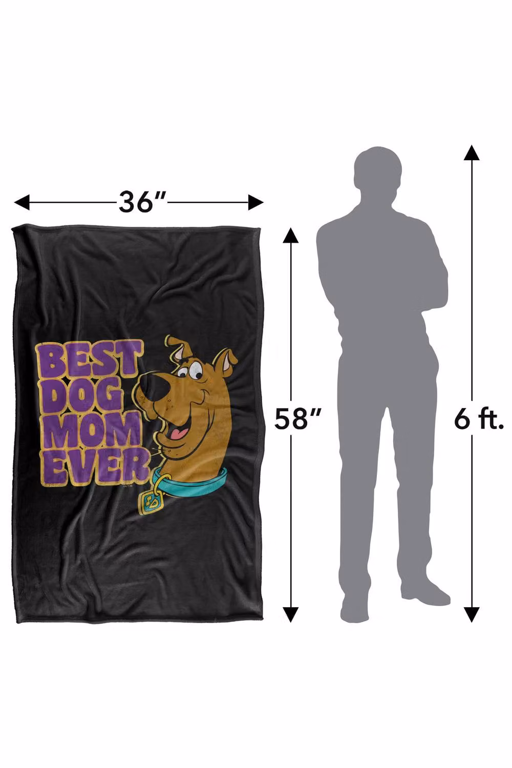 Warner Bros. Scooby Doo Best Dog Mom Ever Super Soft Microfibre Throw Blanket, Multicolour – 8
