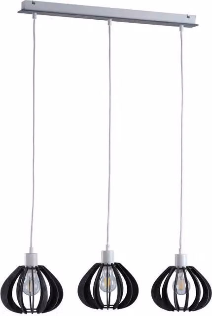 Netlighting Nicoleta Bar Pendant Ceiling Light in Grey, 62 cm, 3x E27