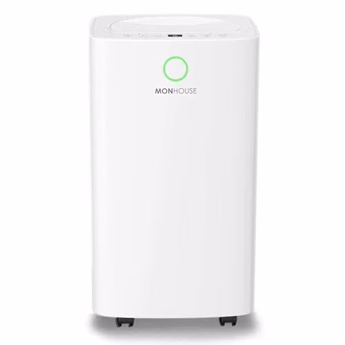 MONHOUSE 12L/Day Digital Dehumidifier with Sleep Mode and 24-Hour Timer, White – 1