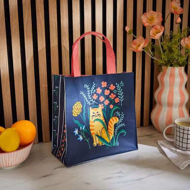 Ulster Weavers Marmalade Meadow PVC Bag in Navy Blue, W/D/H: 25.5 x 25.0 x 11.0 cm