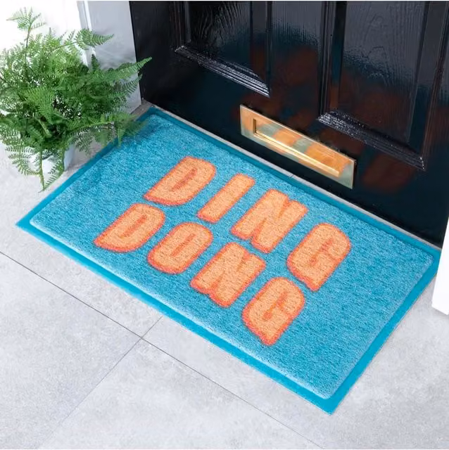 Artsy Mats Ding Dong Blue Graphic Doormat, W/D: 70 x 40 cm