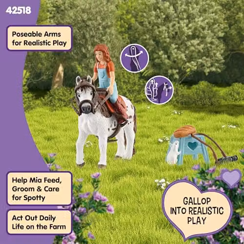 Schleich Horse Club Mia and Spotty Multicolour Figurine – 4