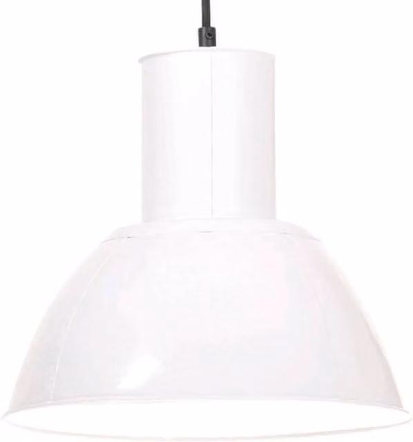 Berkfield Home Round White Metal Hanging Lamp, Diameter: 28.5 cm, E27, 25 W