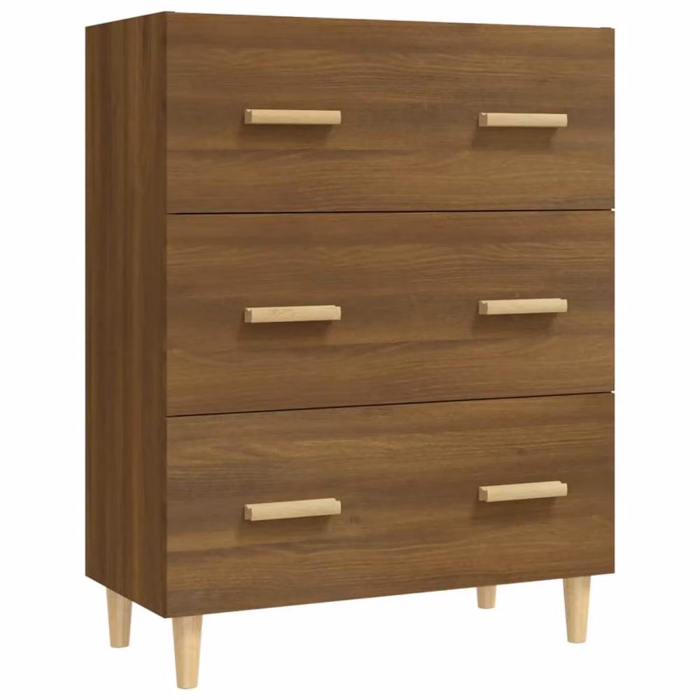 Berkfield Home Mid Century Sideboard in Brown Oak, W/D/H: 70 x 34 x 90 cm – 2